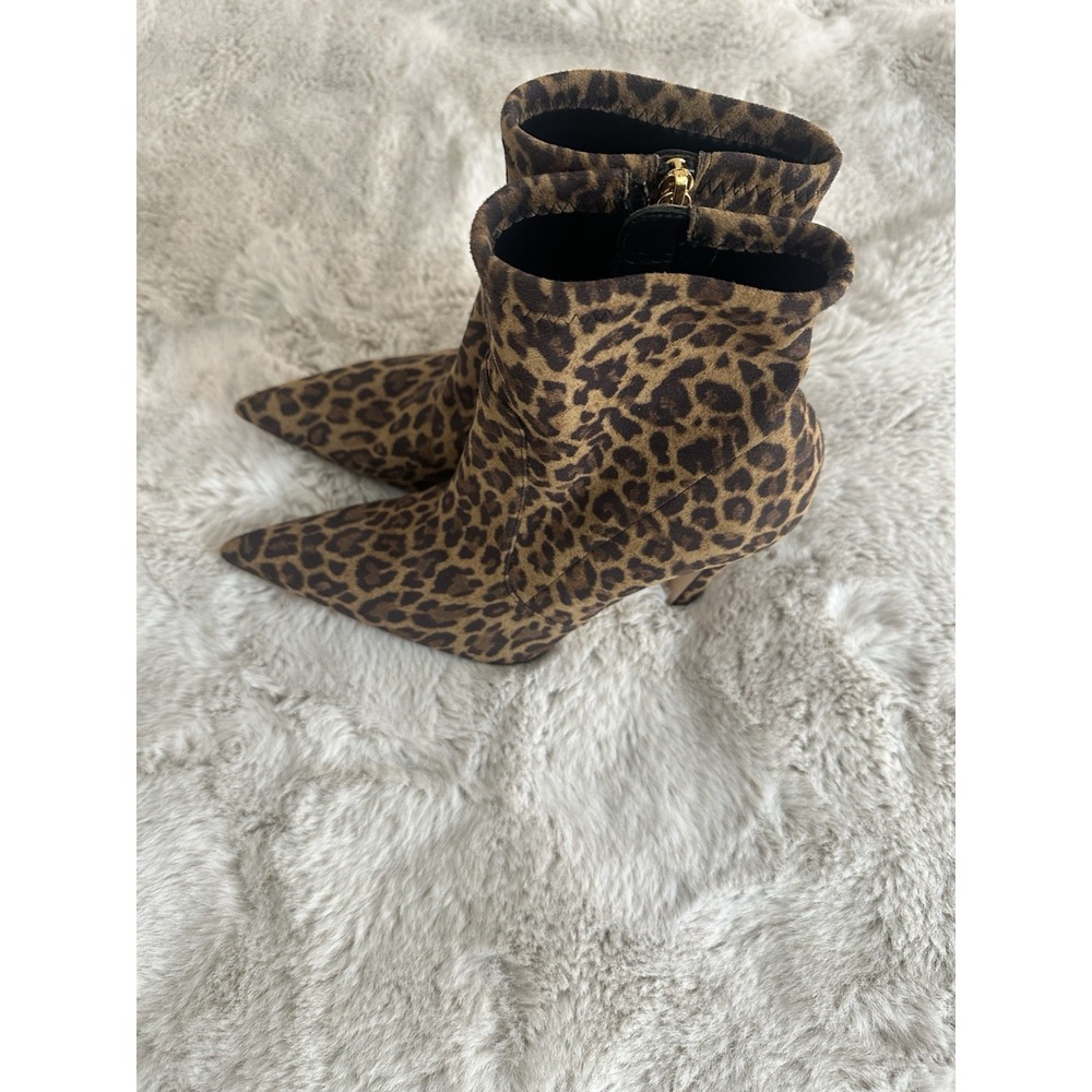 Good American The Icon Booties Size 8/ Leopard Pointed Ankle Boots